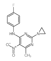 4-Pyrimidinamine,2-(1-aziridinyl)-N-(4-fluorophenyl)-6-methyl-5-nitro-结构式