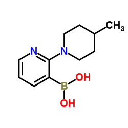 (2-(4-Methylpiperidin-1-yl)pyridin-3-yl)boronic acid结构式
