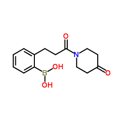 {2-[3-Oxo-3-(4-oxo-1-piperidinyl)propyl]phenyl}boronic acid结构式
