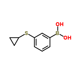 [3-(Cyclopropylsulfanyl)phenyl]boronic acid结构式