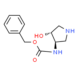 trans-Benzyl 4-hydroxypyrrolidin-3-yl)carbamate结构式