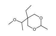 5α-Ethyl-5β-(1-methoxyethyl)-2β-methyl-1,3-dioxane结构式