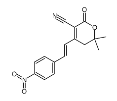 (E)-3-cyano-6,6-dimethyl-4-(4-nitrophenylvinyl)-5,6-dihydropyran-2-one结构式