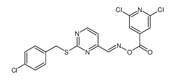 [[2-[(4-chlorophenyl)methylsulfanyl]pyrimidin-4-yl]methylideneamino] 2,6-dichloropyridine-4-carboxylate Structure