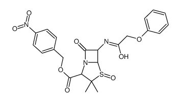 4-nitrobenzyl [2S-(2alpha,5alpha,6beta)]-3,3-dimethyl-7-oxo-6-(phenoxyacetamido)-4-thia-1-azabicyclo[3.2.0]heptane-2-carboxylate 4-oxide结构式