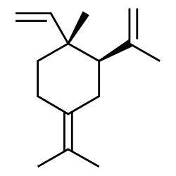 (-)-γ-elemene,1-ethenyl-1-methyl-2-(1-methylethenyl)-4-(1-methylethylidene)-cyclohexane,γ-elemene结构式
