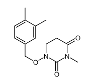 2,4(1H,3H)-Pyrimidinedione, 5,6-dihydro-1-(3,4-dimethylbenzyloxy)-3-me thyl- Structure