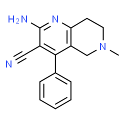 2-amino-6-methyl-4-phenyl-5,6,7,8-tetrahydro[1,6]naphthyridine-3-carbonitrile结构式