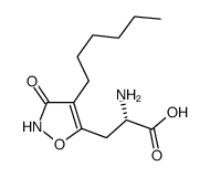 (2S)-2-氨基-3-(4-己基-3-氧代-1,2-恶唑-5-基)丙酸结构式