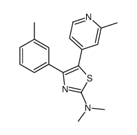 N,N-dimethyl-4-(3-methylphenyl)-5-(2-methylpyridin-4-yl)-1,3-thiazol-2-amine Structure