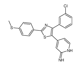 4-[4-(3-chlorophenyl)-2-(4-methylsulfanylphenyl)-1,3-thiazol-5-yl]pyridin-2-amine Structure