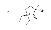 1,1-diethyl-3-methyl-2-methylidenepyrrolidin-1-ium-3-ol,iodide Structure