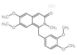 6,7-Dimethoxy-2-methyl-1-veratryl-3(2H)-isoquinolone hydrochloride Structure