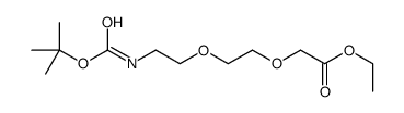ethyl 2-[2-[2-[(2-methylpropan-2-yl)oxycarbonylamino]ethoxy]ethoxy]acetate结构式