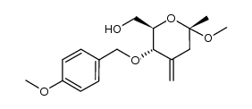 (2R,3S,6S)-[6-methoxy-3-(4'-methoxybenzyloxy)-6-methyl-4-methylenetetrahydropyran-2-yl]methanol Structure