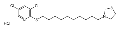 3-[10-(3,5-dichloropyridin-2-yl)sulfanyldecyl]-1,3-thiazolidine,hydrochloride结构式