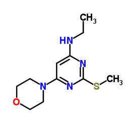 N-Ethyl-2-(methylsulfanyl)-6-(4-morpholinyl)-4-pyrimidinamine结构式
