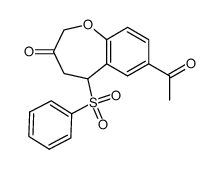 7-acetyl-5-(phenylsulfonyl)-4,5-dihydro-1-benzoxepin-3(2H)-one Structure