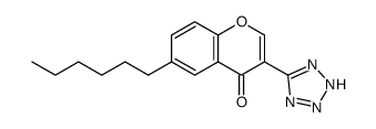 6-hexyl-3-(2H-tetrazol-5-yl)chromen-4-one结构式