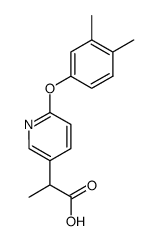 2-[2-(3,4-xylyloxy)-5-pyridyl]propionic acid结构式