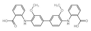 Benzoic acid,2,2'-[(3,3'-dimethoxy[1,1'-biphenyl]-4,4'-diyl)diimino]bis- (9CI) structure