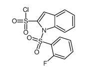 1-(2-fluorophenyl)sulfonylindole-2-sulfonyl chloride结构式