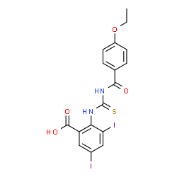 2-[[[(4-ETHOXYBENZOYL)AMINO]THIOXOMETHYL]AMINO]-3,5-DIIODO-BENZOIC ACID结构式