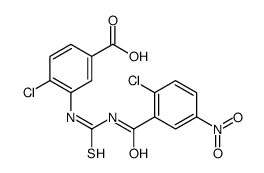 4-CHLORO-3-[[[(2-CHLORO-5-NITROBENZOYL)AMINO]THIOXOMETHYL]AMINO]-BENZOIC ACID结构式