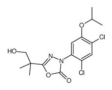 3-(2,4-dichloro-5-propan-2-yloxyphenyl)-5-(1-hydroxy-2-methylpropan-2-yl)-1,3,4-oxadiazol-2-one结构式