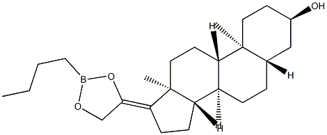 20,21-[(Butylboranediyl)bis(oxy)]-5α-pregn-17(20)-en-3α-ol结构式