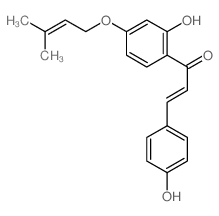 1-[2-hydroxy-4-(3-methylbut-2-enoxy)phenyl]-3-(4-hydroxyphenyl)prop-2-en-1-one Structure