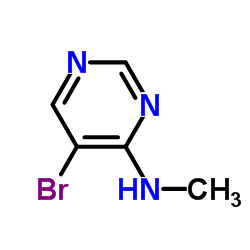5-溴-N-甲基嘧啶-4-胺结构式