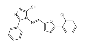 4-[(E)-[5-(2-chlorophenyl)furan-2-yl]methylideneamino]-3-phenyl-1H-1,2,4-triazole-5-thione Structure