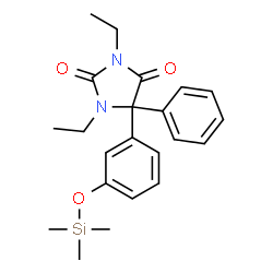 1,3-Diethyl-5-phenyl-5-[3-(trimethylsiloxy)phenyl]-2,4-imidazolidinedione结构式
