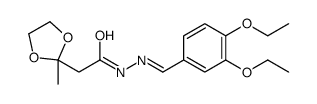 N-[(3,4-diethoxyphenyl)methylideneamino]-2-(2-methyl-1,3-dioxolan-2-yl)acetamide Structure