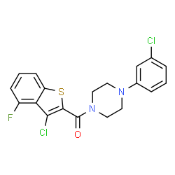 Piperazine, 1-[(3-chloro-4-fluorobenzo[b]thien-2-yl)carbonyl]-4-(3-chlorophenyl)- (9CI)结构式