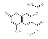 methyl 7-carbamoyloxy-4-methyl-2-oxo-chromene-6-carboxylate structure