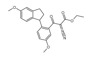 2-diazo-3-[5-methoxy-2-(5-methoxy-1-indanyl)phenyl]-3-oxopropionic acid ethyl ester结构式