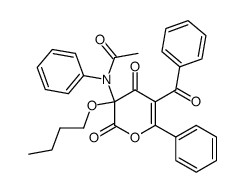 N-(5-benzoyl-3-butoxy-2,4-dioxo-6-phenyl-3,4-dihydro-2H-pyran-3-yl)-N-phenyl-acetamide Structure