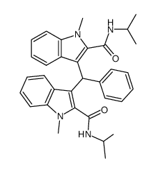 1,1'-dimethyl-3,3'-phenylmethanediyl-bis-indole-2-carboxylic acid bis-isopropylamide结构式