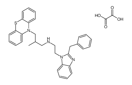 N-[2-(2-benzylbenzimidazol-1-yl)ethyl]-2-methyl-3-phenothiazin-10-ylpropan-1-amine,oxalic acid结构式