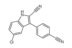 5-chloro-3-(4-cyanophenyl)-1H-indole-2-carbonitrile结构式