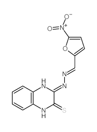 3-[(2Z)-2-[(5-nitro-2-furyl)methylidene]hydrazinyl]-1H-quinoxaline-2-thione结构式
