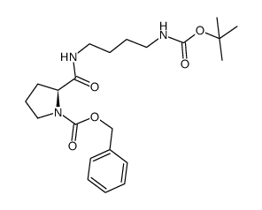 N-[4-[[(1,1-Dimethylethoxy)carbonyl]amino]butyl]-1-[(phenylmethoxy)carbonyl]-L-prolinamide Structure