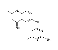 4-Amino-6-[[(1,2-dihydro-2-imino-1,6-dimethylpyrimidin)-4-yl]amino]-1,2-dimethylquinolinium结构式