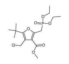 methyl 5-tert-butyl-4-(chloromethyl)-2-(diethoxyphosphorylmethyl)furan-3-carboxylate结构式