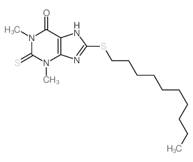 6H-Purin-6-one,8-(decylthio)-1,2,3,9-tetrahydro-1,3-dimethyl-2-thioxo- picture