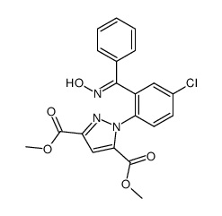 1-[4-Chloro-2-(alpha-hydroxyiminobenzyl)phenyl]-3,5-pyrazole dicarboxylic acid, dimethyl ester结构式