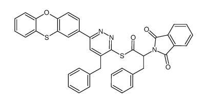 4-benzyl-6-(phenoxathiin-2-yl)-3-(N-phthalyl-DL-phenylalanyl)mercapto-pyrimidine结构式
