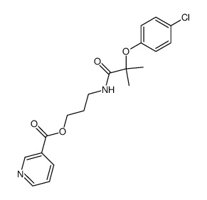 Nicotinic acid 3-[2-(4-chloro-phenoxy)-2-methyl-propionylamino]-propyl ester Structure